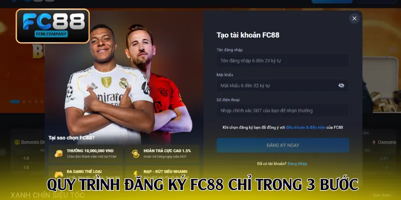 Quy trình đăng ký FC88 chỉ trong 3 bước
