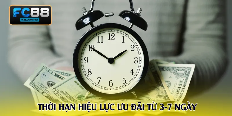 Thời hạn hiệu lực ưu đãi từ 3-7 ngày và cách theo dõi cụ thể
