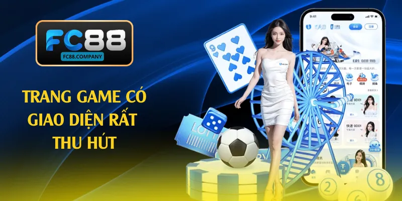 Trang game có giao diện rất thu hút